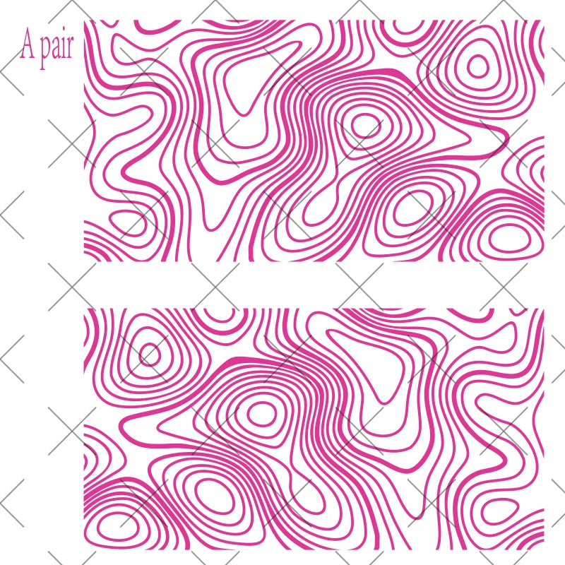 Topographic Map Reflective Car Window Sticker Pair, 85x45 cm