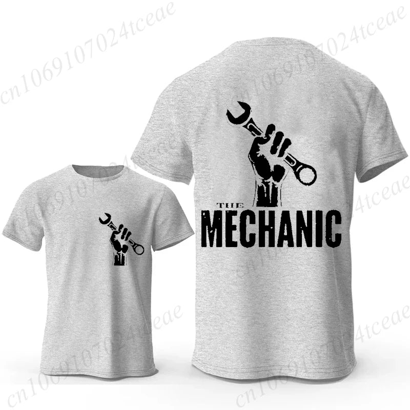 Mechanic Graphic T Shirt Retro Car Repair Garage Worker Print T-Shirts Short Sleeve Casual Streetwear Fashion Tops Tee Gift