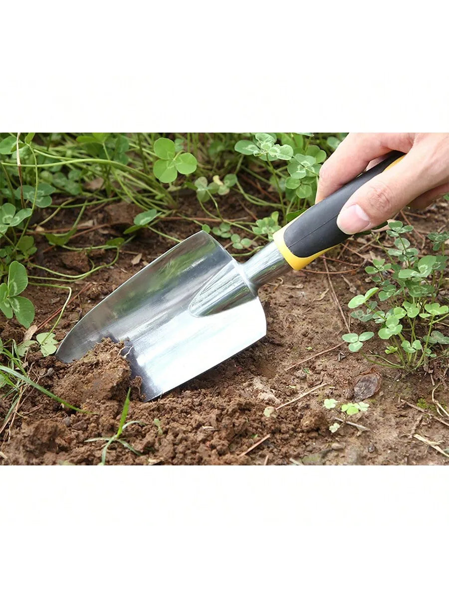 1pc/ Stainless Steel Gardening Shovel With Rubber Anti Slip Handle for Planting Excavating Weeding and Gardening Tools