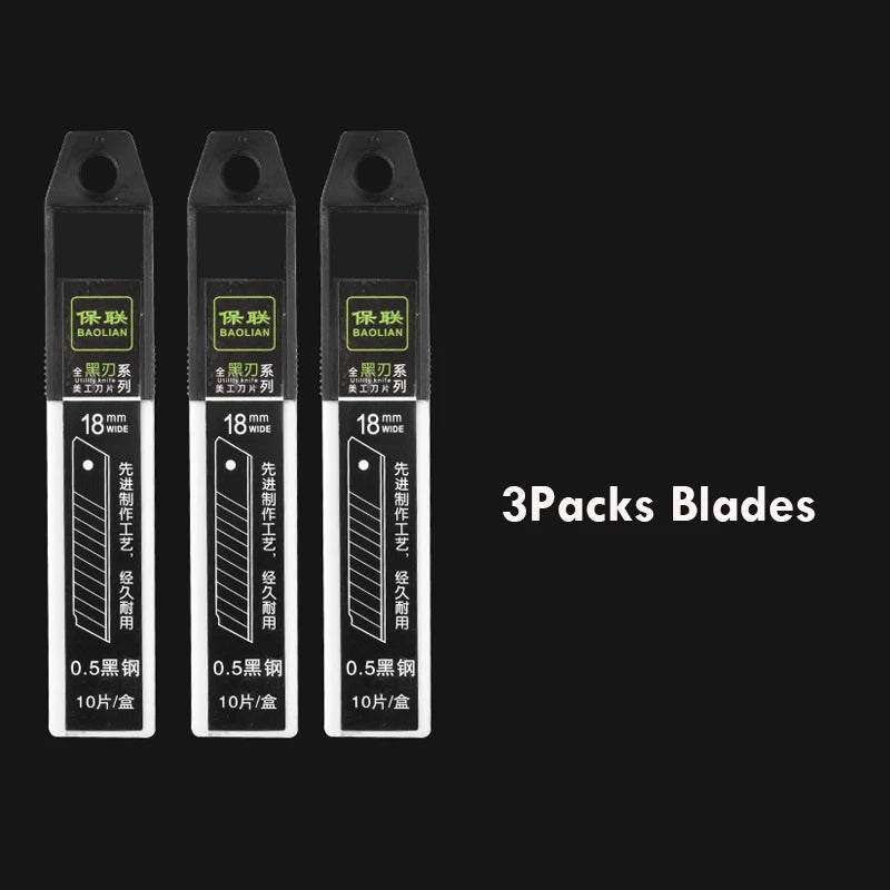 Larger Size Metal Stainless Utility knife Heavy Duty Art Cutter Knife Sharpness Industrial Grade couteau Box Opening cutter tool