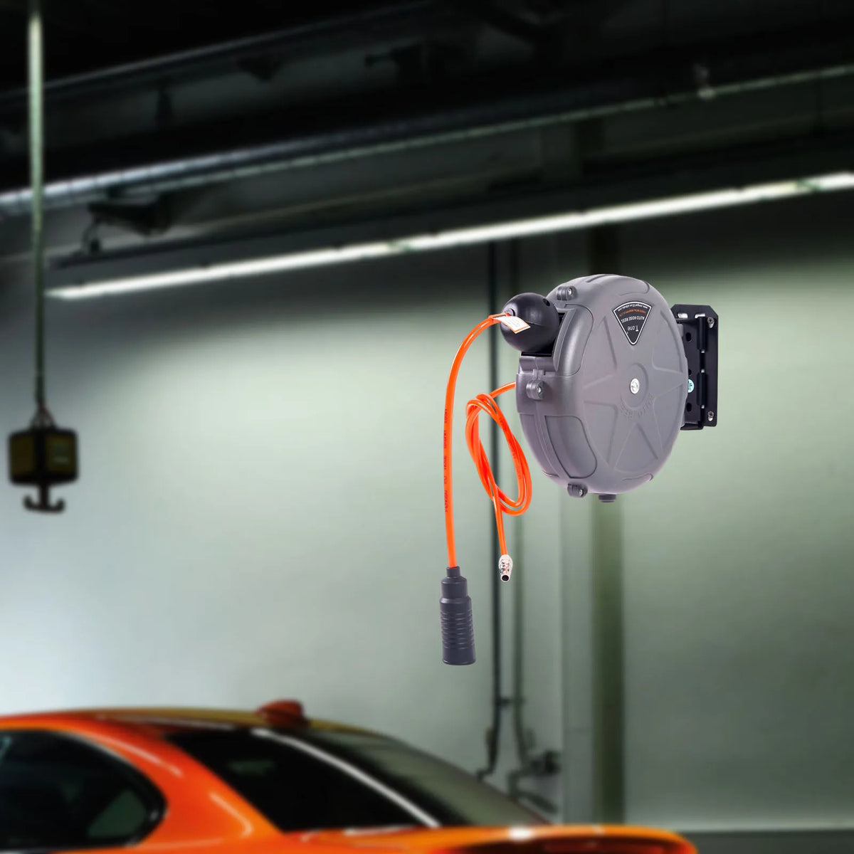 Automatic Retractable Air Hose Reel with 10M Air Hose Slow Retraction for Outdoor Car Washing Workshop Garage Garden Watering