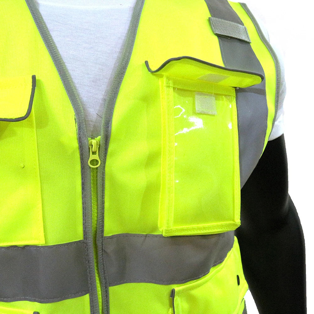 Safety Vest for Construction Site Security Protection Custom Logo Text High Visibility Working Vest Hi Vis Work Wear
