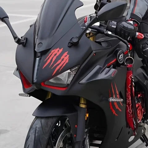 2pc Monster Claw Reflective Scratch Decals for Motorcycle and Helmet - view 4
