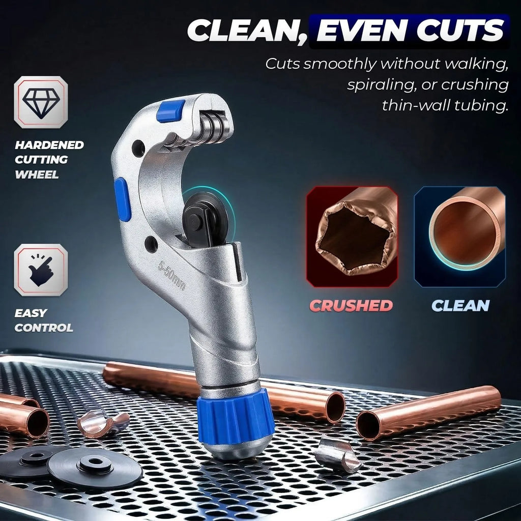 Copper Pipe Cutter Set Heavy Duty Tubing Tool with Mini Tube Cutter for Copper Plastic Pipes Aluminum Brass Thin Stainless Steel