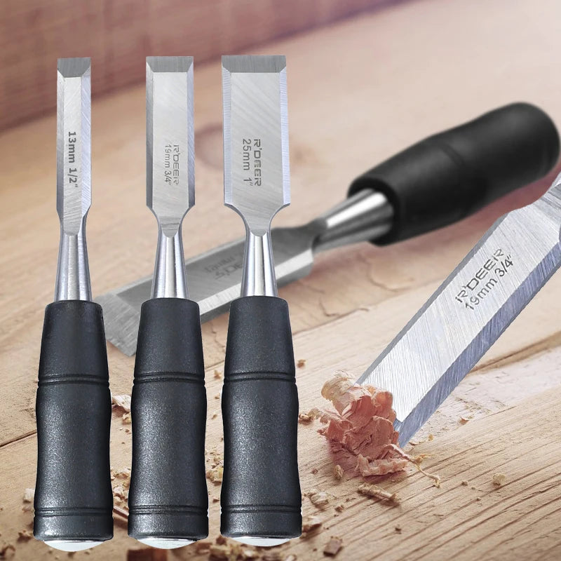 7.5-Inch Carbon Steel Wood Chisel with Anti-Slip Handle