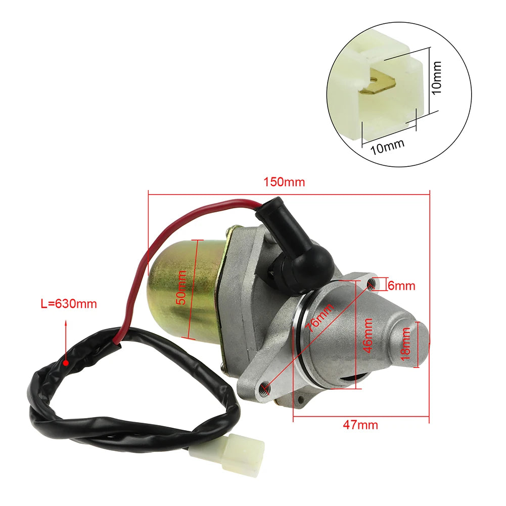12V Starter Motor for Suzuki LT80 and Kawasaki KFX80 ATVs - view 3