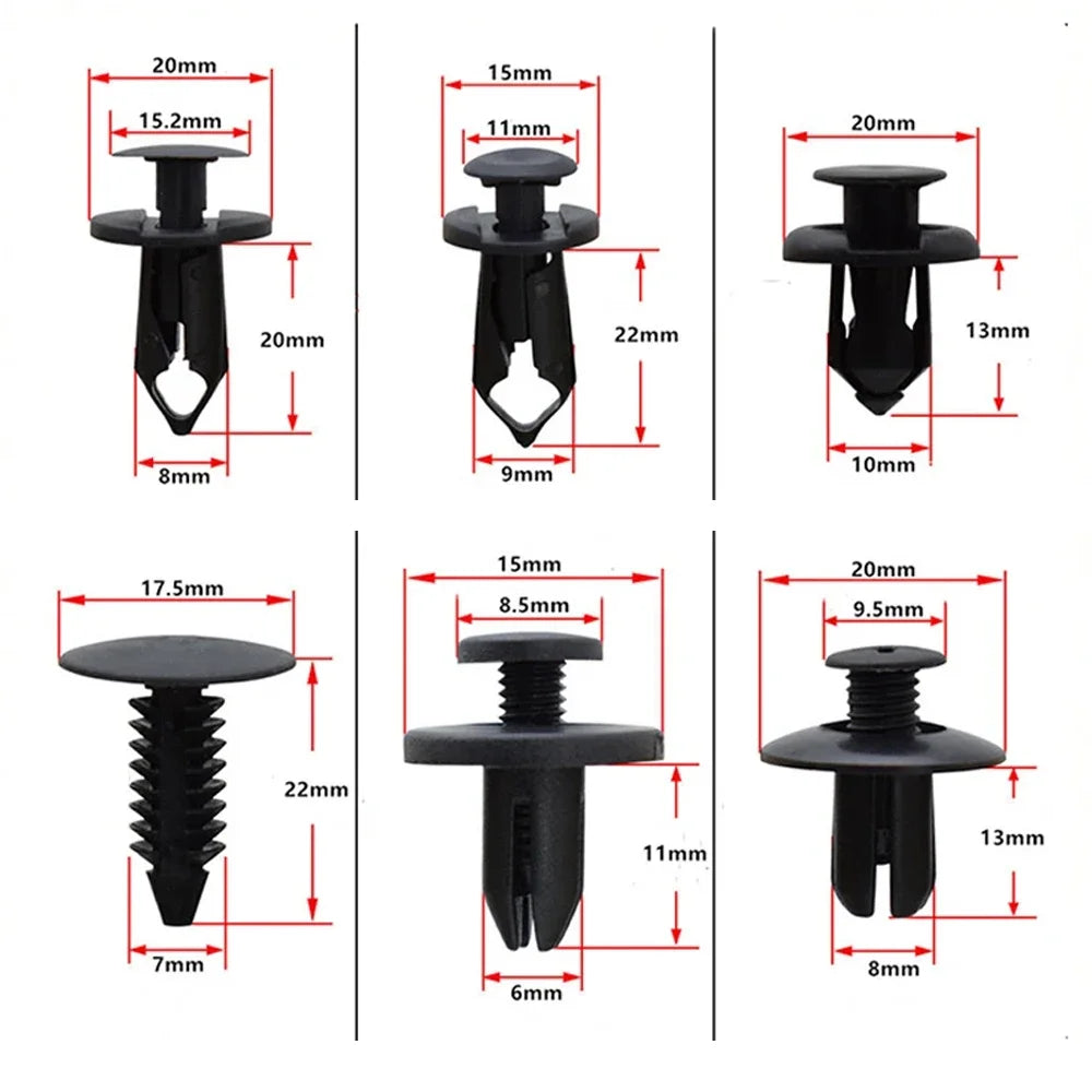 Universal Plastic Trim Clips & Fasteners Kit for Auto Repair - image 3