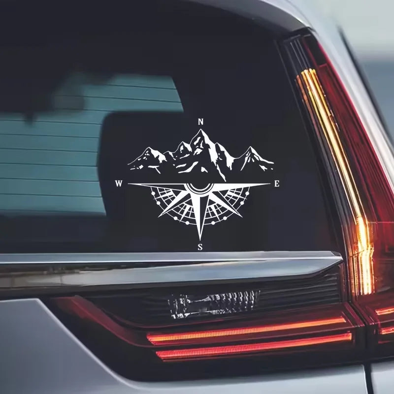Adventure Compass Waterproof Stickers for RV, Camping and Cars