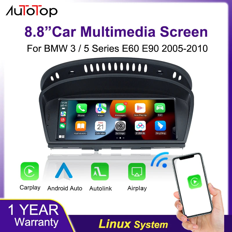 8.8" Wireless CarPlay & Android Auto Display for BMW Models