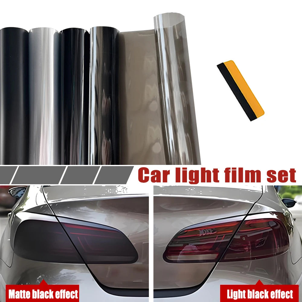 Car Headlight Taillight Tint Film - Smoke Black Self-Adhesive Vinyl