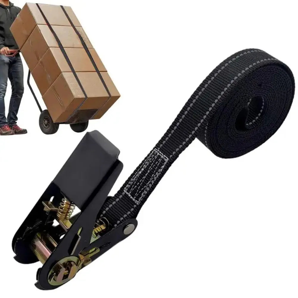 Heavy Duty Ratchet Tie Down Straps Adjustable Reinforced Car Tire Straps for Vehicles