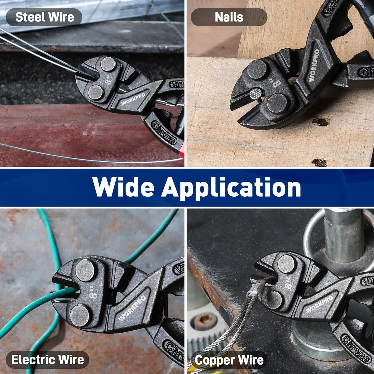 WORKPRO 200mm Bolt Cutter – High Leverage Heavy Duty Wire Cutter - image 6