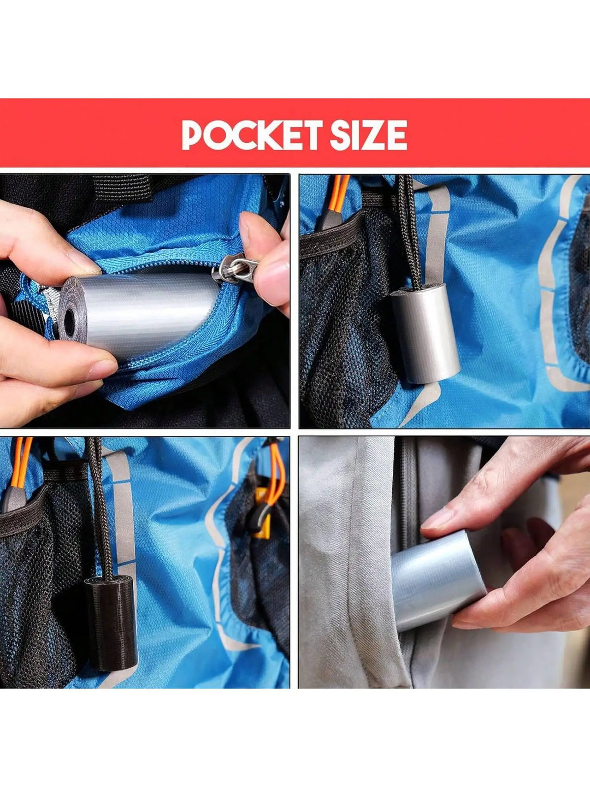 Heavy Duty Duct Tape - Travel Size Mini Rolls for Outdoor Camping Emergency Repair Versatile Strong Adhesive First Aid Tape