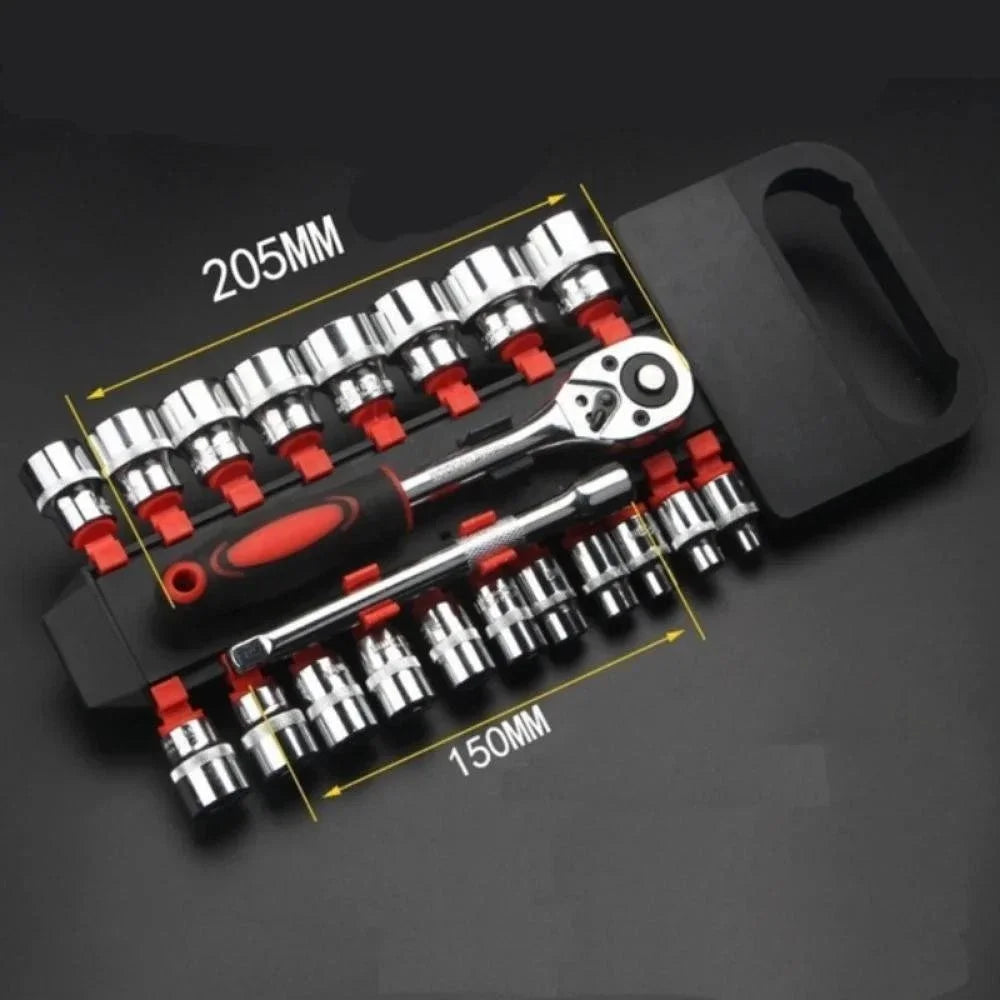 HOMEFISH 12 Pcs Wrench Socket Set Repair Tool Kit Universal for Motorcycle Bicycle Car Boat Auto Hardware Tools