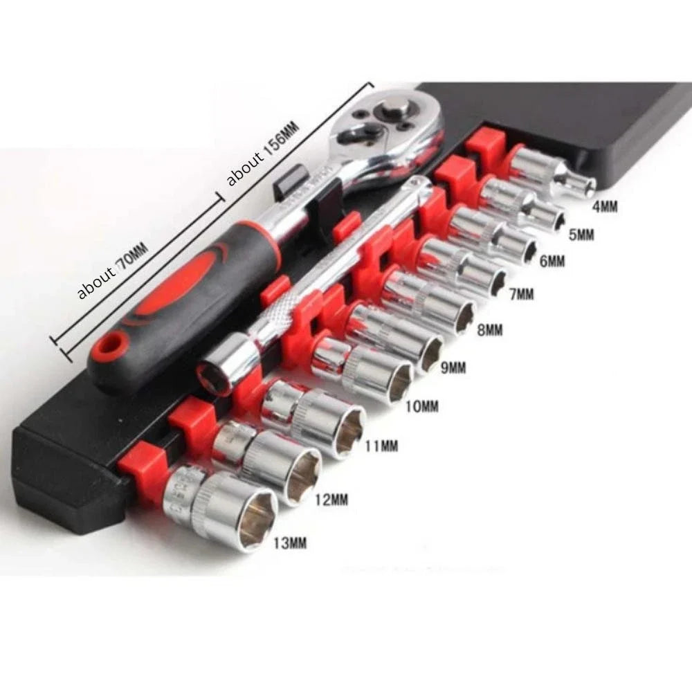 12 Pcs Wrench Socket Set Repair Tool Kit Universal for Motorcycle Bicycle Car Boat Auto Hardware Tools
