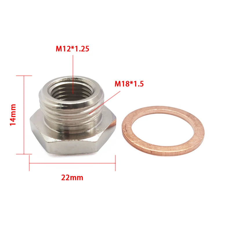 M18 to M12 O2 Oxygen Sensor Spacer Adapter for Exhaust Systems - image 3