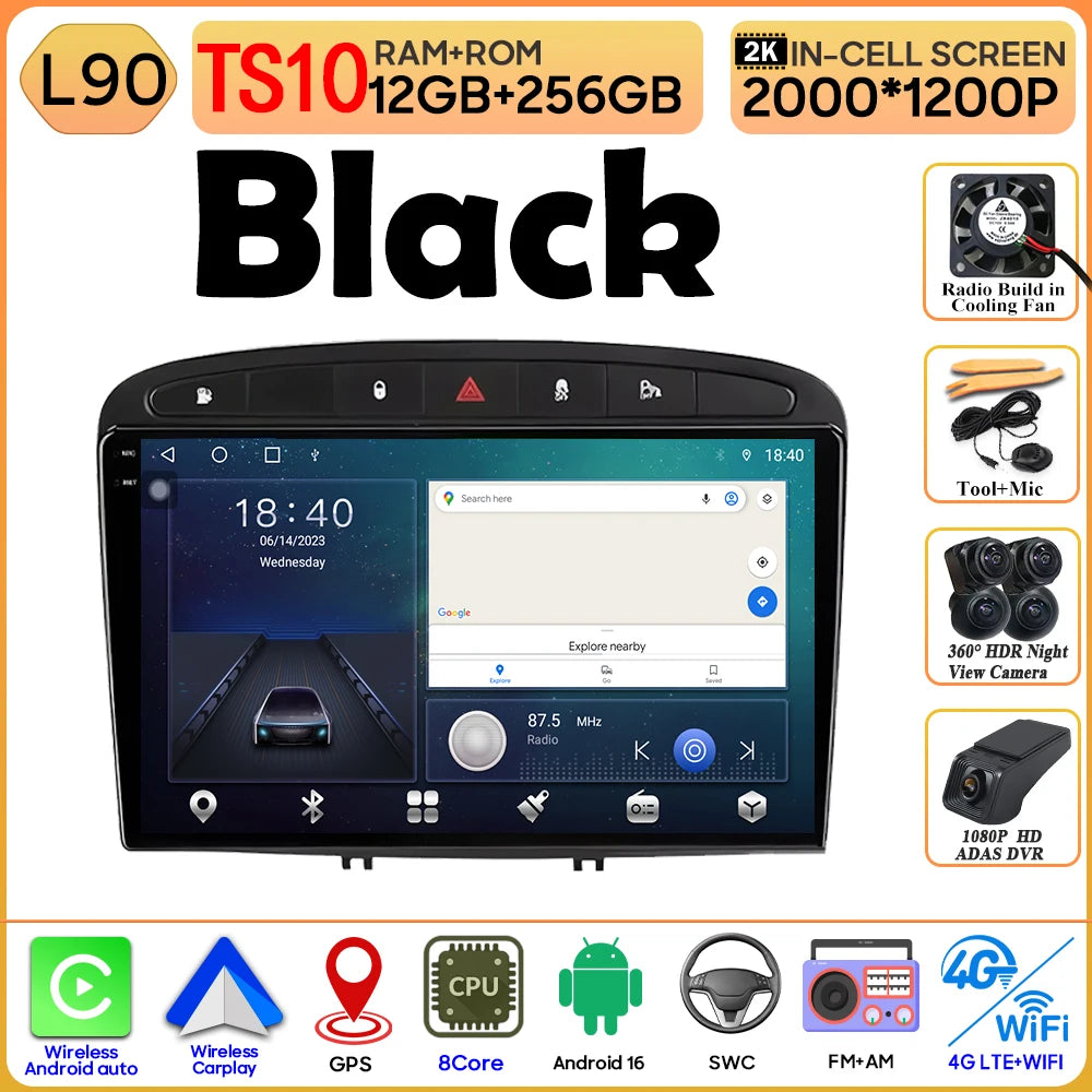 9" Android Car Radio for Peugeot 408/308 with Wireless CarPlay - image 12