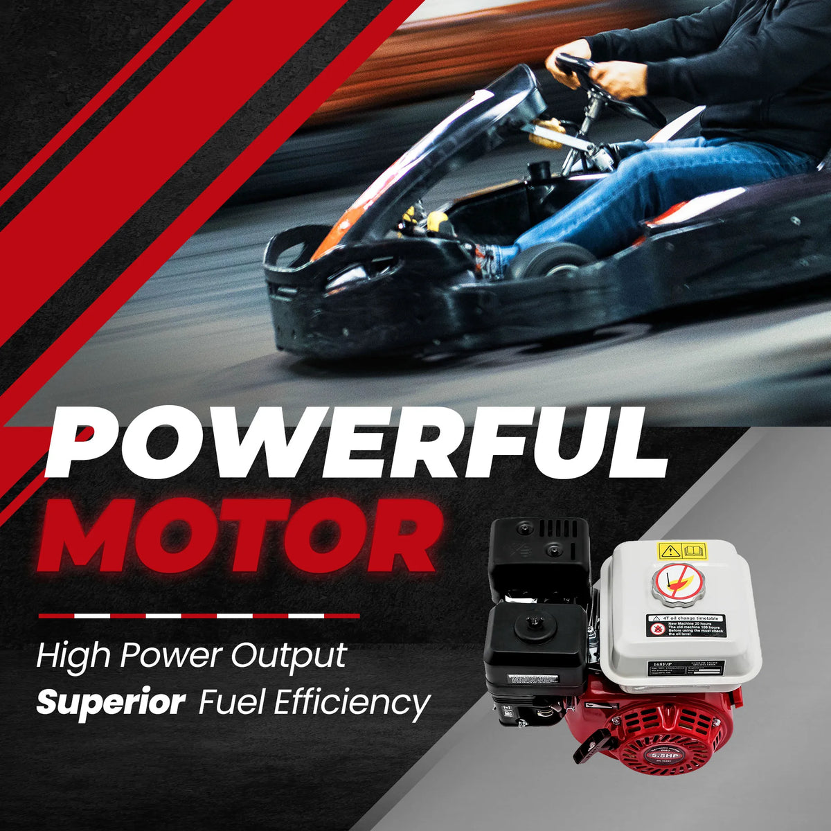 5.5HP 168cc 4-Stroke OHV Gas Engine with 20mm Shaft for Honda GX160