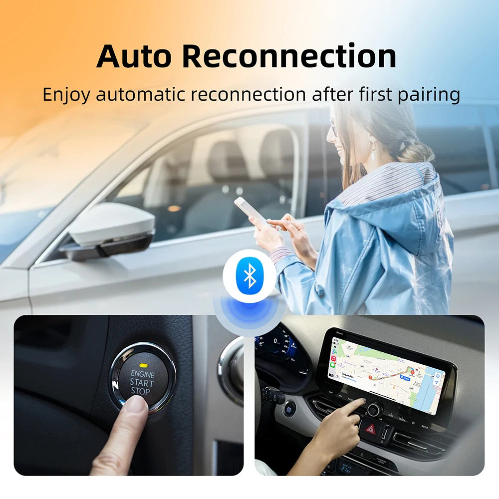 2-in-1 Wireless Adapter for CarPlay and Android Auto, 5.8GHz