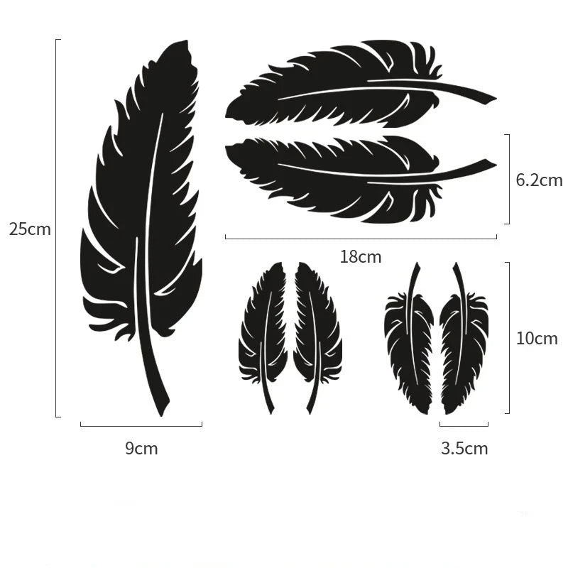 Reflective Feather and Leaf Car Stickers, Scratch Cover Decals - view 3