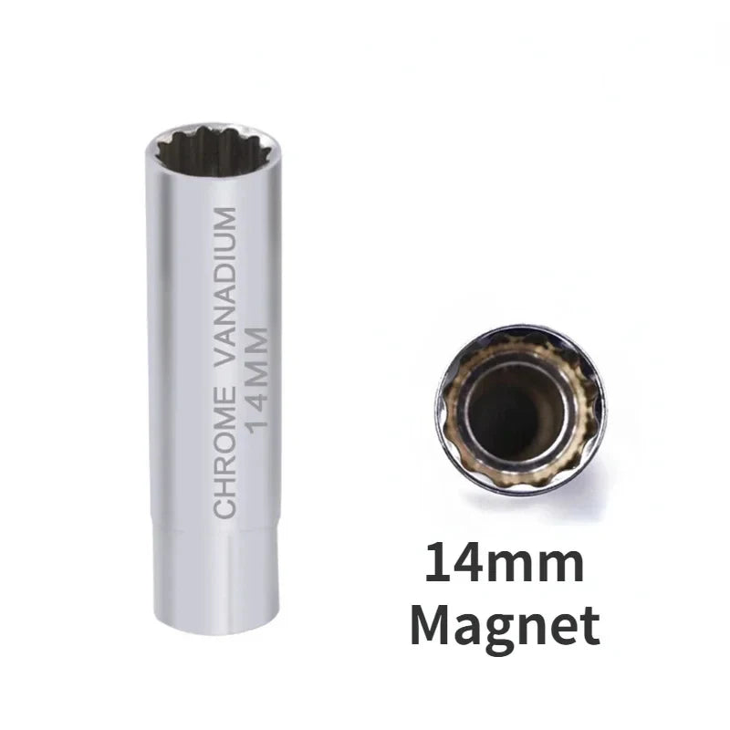 Magnetic Spark Plug Socket Wrench, 14mm & 16mm Universal Removal Tool