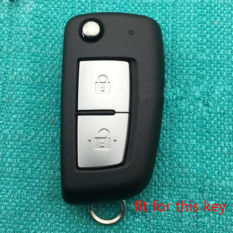 Silicone 2-Button Flip Key Cover for Nissan Qashqai J11, X-Trail & More