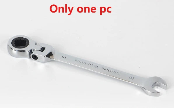 Ratchet Combination Wrench Set 6-32mm Metric Flexible Head with Canvas Bag