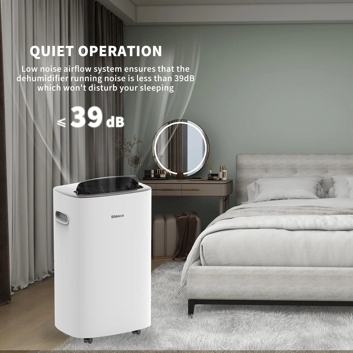 86 pint basement dehumidifier, large room unit with drain hose