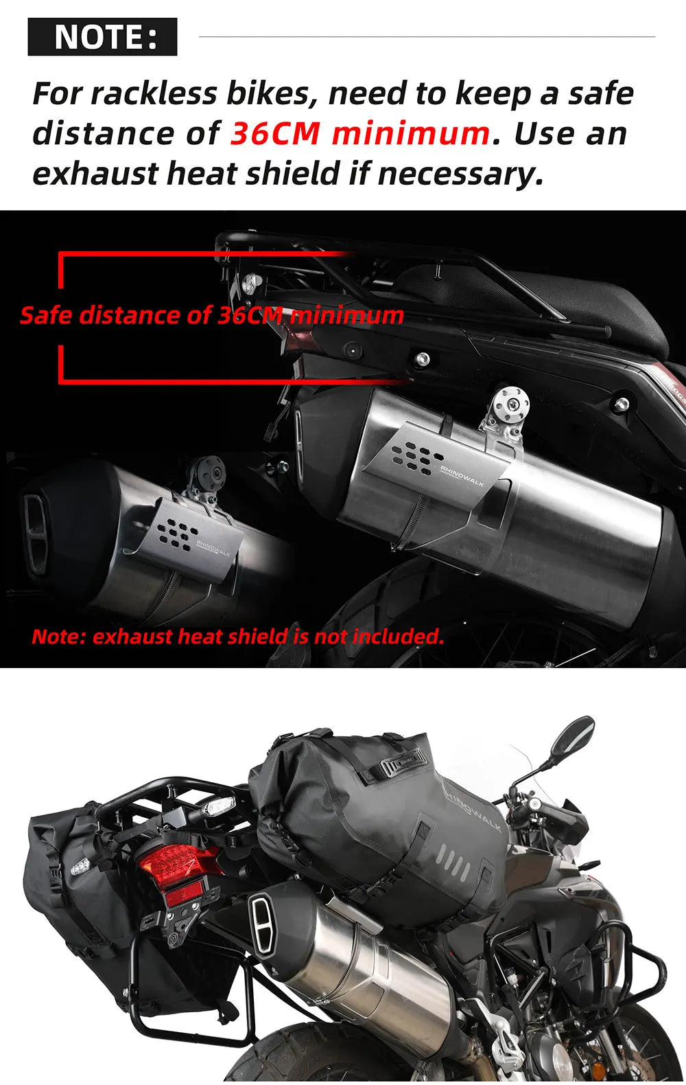 Rhinowalk Waterproof Motorcycle Pannier Bags 18-48L (Pair) - image 23