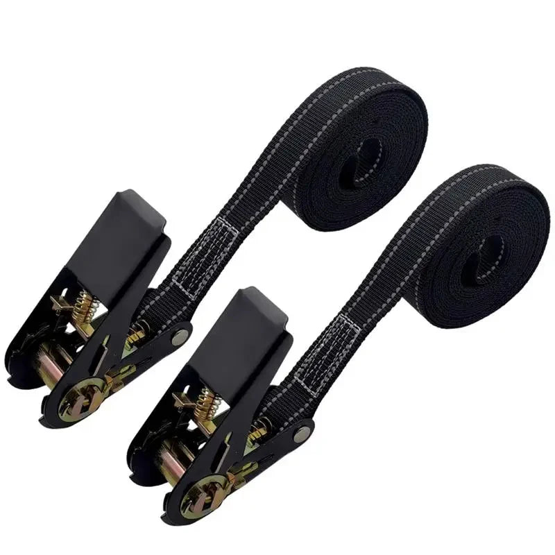 Reinforced Ratchet Tie Down Straps 1760lb Max Break Strength Adjustable Cargo Axle Straps