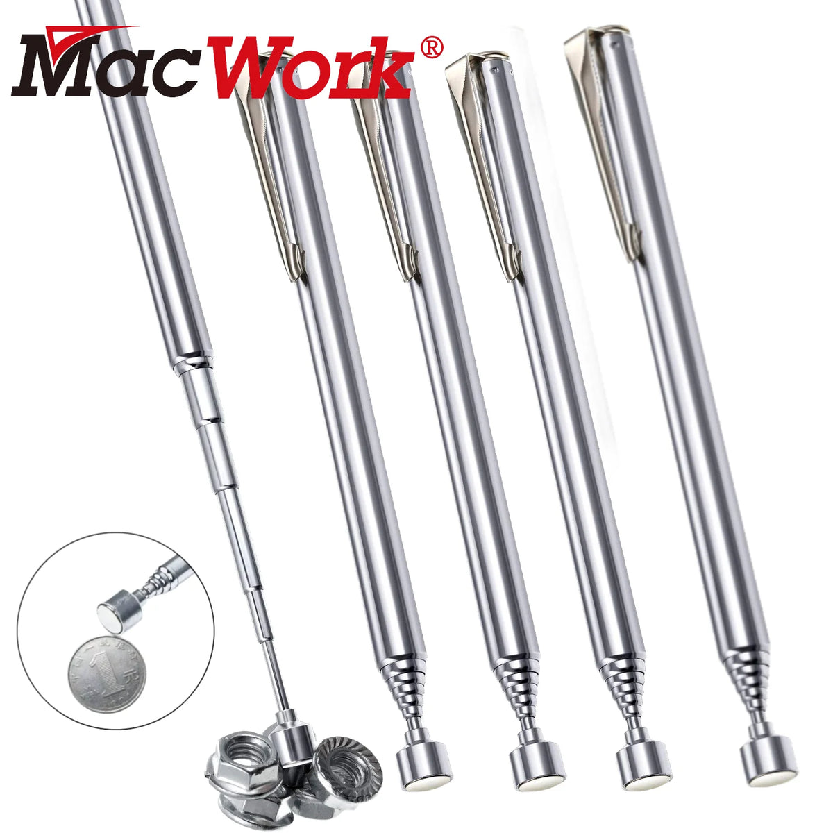 Telescoping Magnetic Pick-Up Tool, 25 Inch Reacher