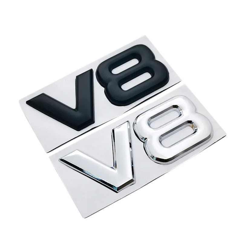 V8 Metal Car Emblem Badge - Waterproof Trunk Decal Sticker - image 5