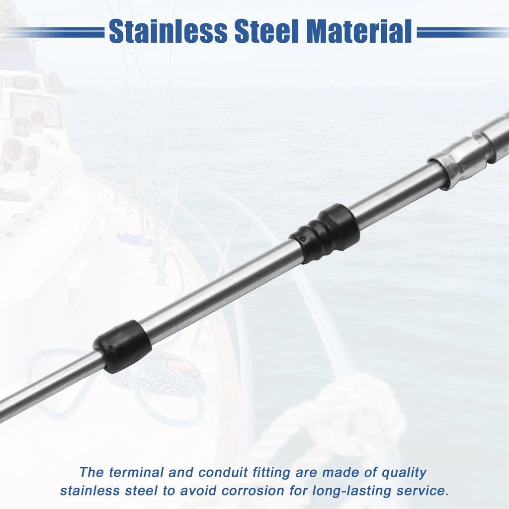 Marine Throttle and Shift Control Cable Pair for Outboard Boat Motors