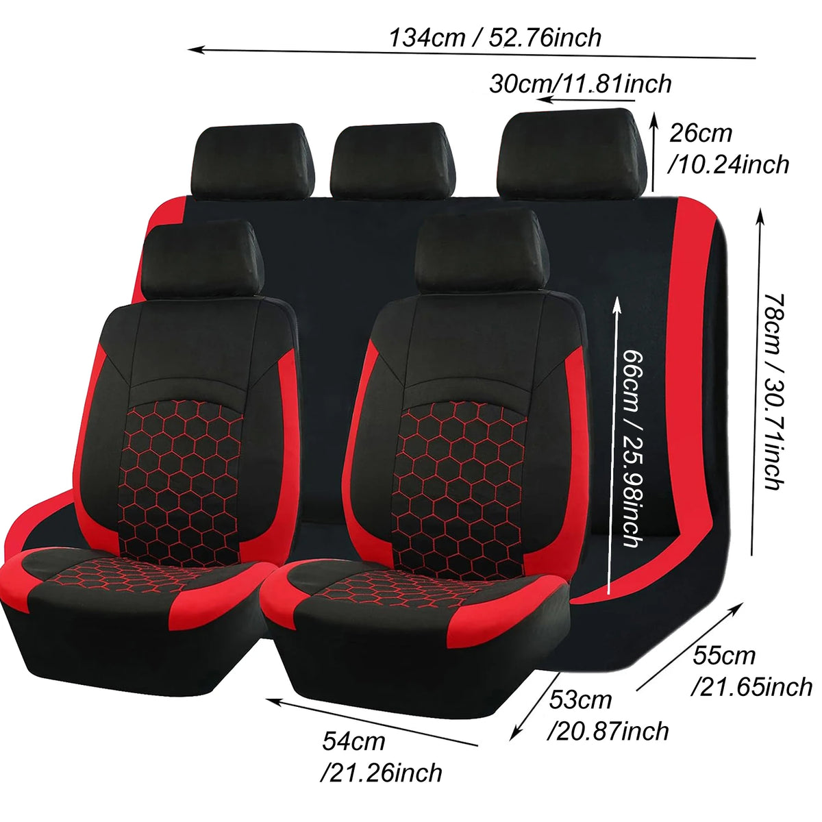 Breathable 9-Piece Car Seat Cover Set for 5 Seats