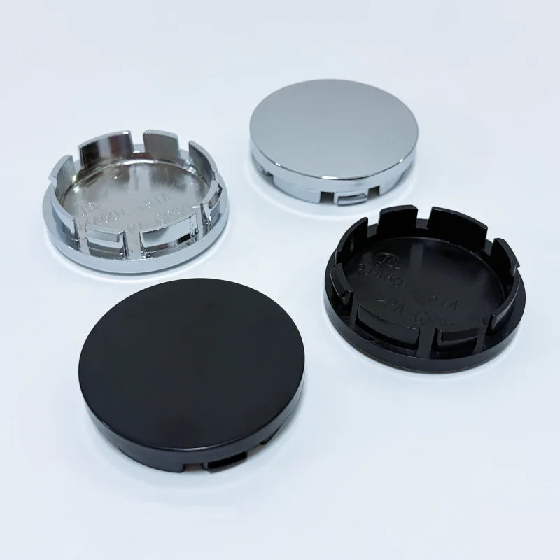 56mm Hub Caps for Cars - 4 Pack Black & Chrome - image 3