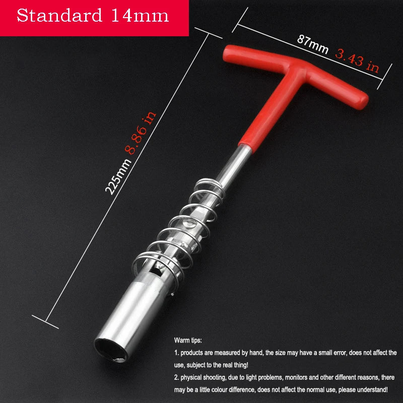 T Type Spark Plug Socket Wrench 360 Degree Swivel Head 14/16/21mm for Car Motorcycle