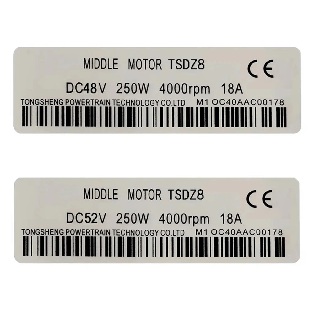 12PCS/LOT 36V/48V/52V 250W Stickers for Tongsheng Mid Motor eBike Conversion Kit Sticker for Tongsheng TSDZ2 TSDZ8