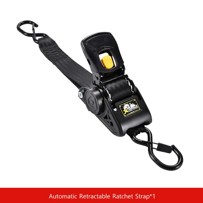 Heavy Duty Automatic Retractable Ratchet Strap 3.3m 680kg Quick Release S-Hook for Motorcycle