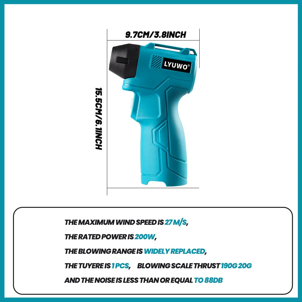 Air Blow Gun Dust Blower Computer Host Car Dust Cleaner Wireless Lithium Battery Blow Dryer, Essential Tool for Outdoor BBQ