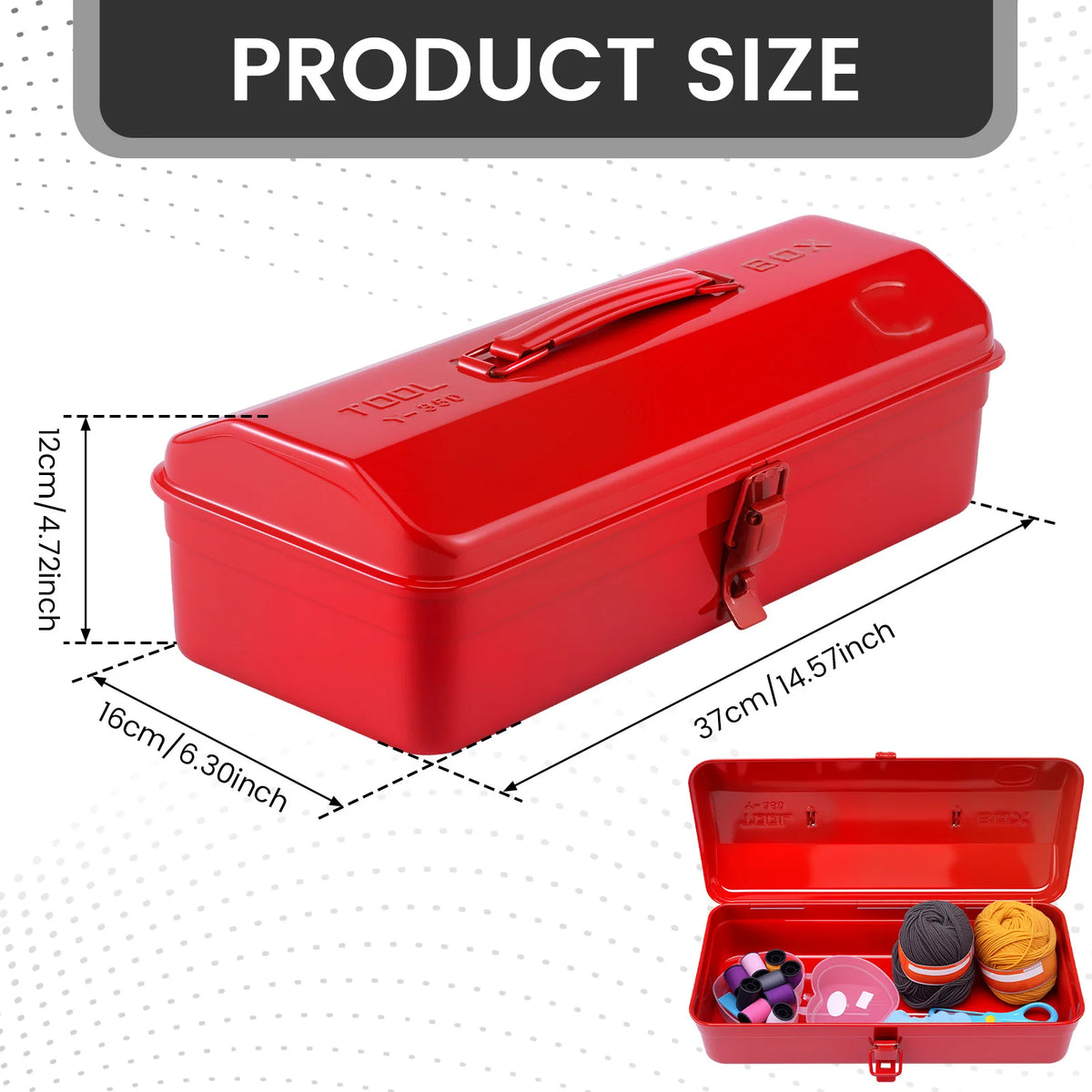 Iron Carrying Case Metal Tool Box Hardware Organizer for Electrician Carpenter Workshop
