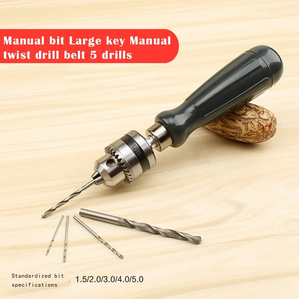 Hand Drill Chuck Set with 1.5–5.0mm Bits – Manual Twist Drill