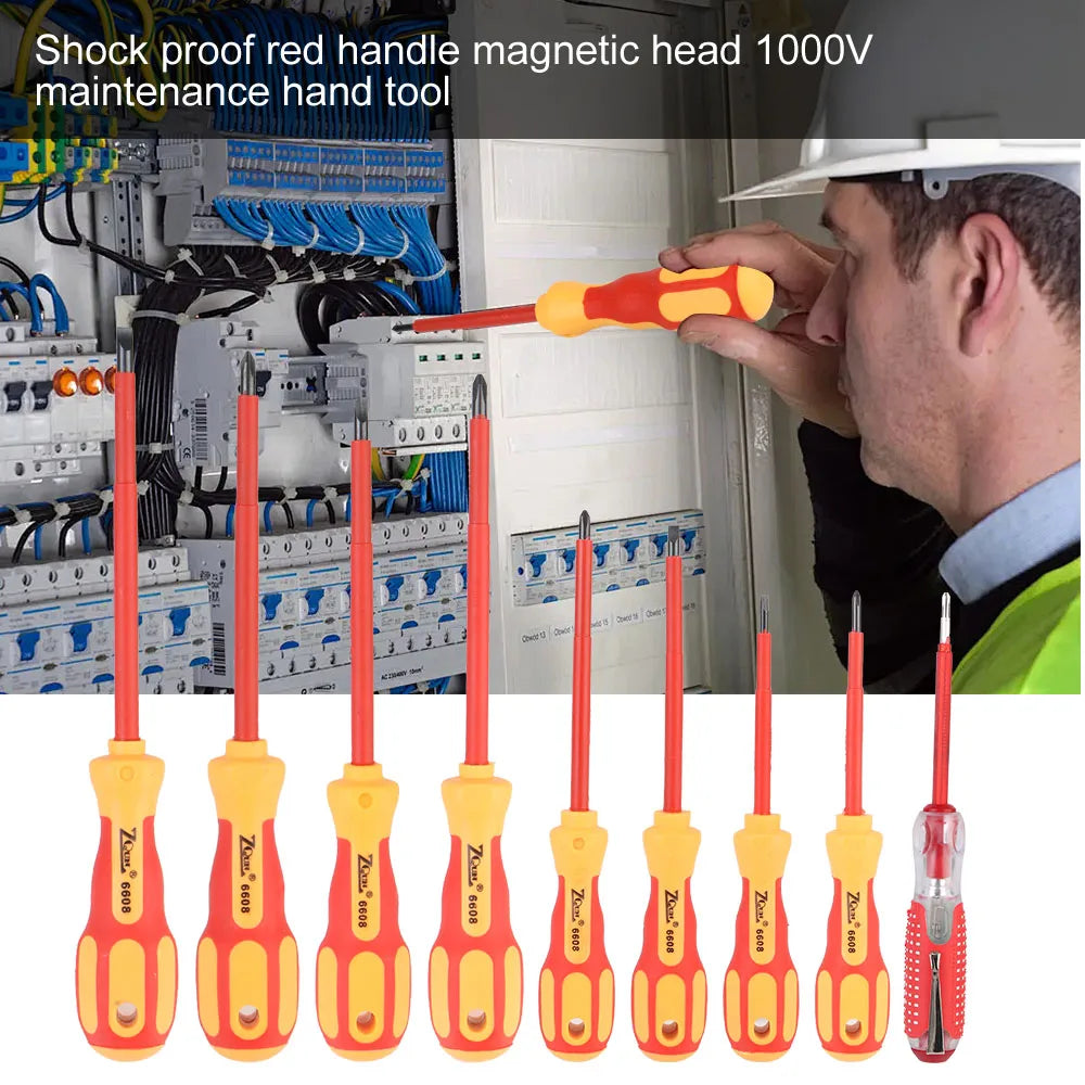 Electrician Magnetic Insulated Screwdriver Set - Phillips & Slotted