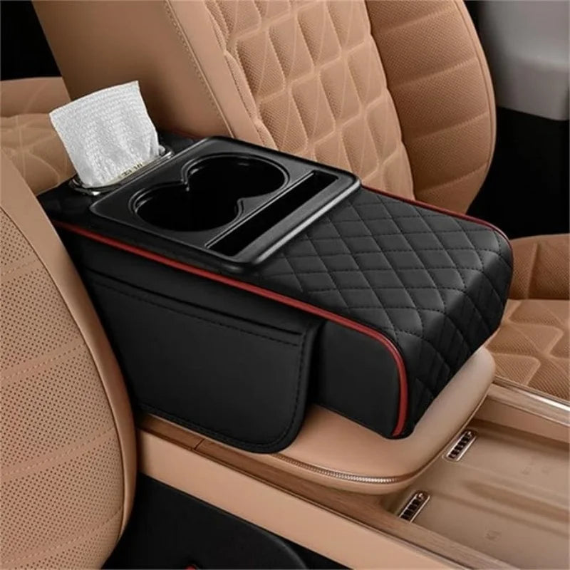 Car Center Console Cover, Leather Armrest Cover for Car, Universal Middle Console Cushion