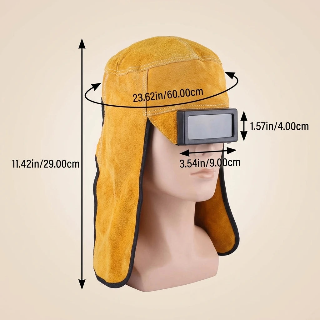 Welding Helmet  Good Quality Heat Resistant Breathable Welding Helmet  Mask with Lens Leather Welding Mask