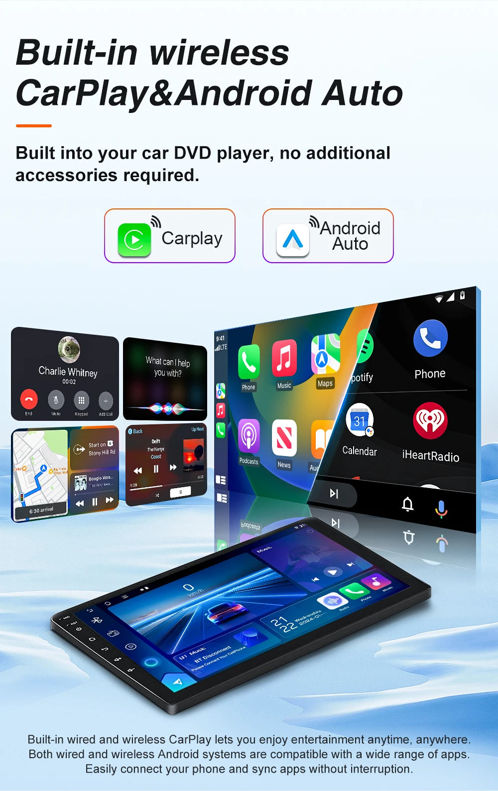 9.7 Inch Wireless CarPlay Android Radio for Ford Fiesta 2009-2017 - image 5