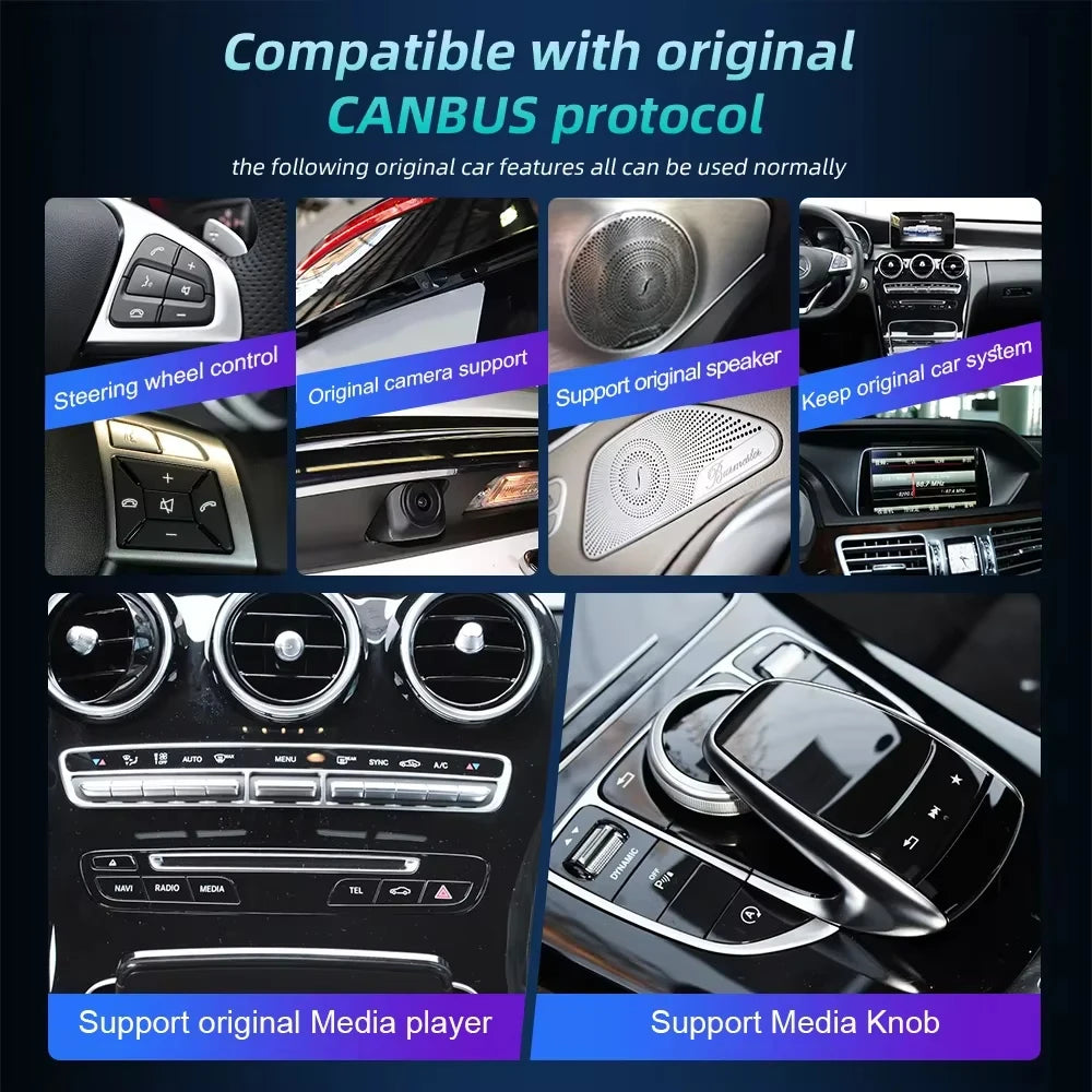 Wireless CarPlay Android 14 Stereo Mercedes C-Class W204 2011-2014 - image 6