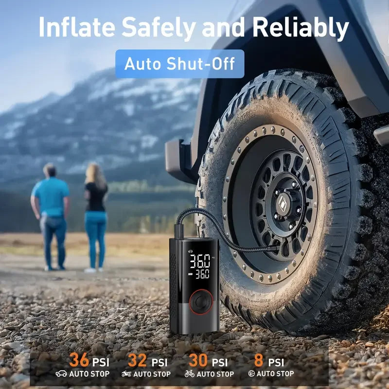 150PSI Portable Tire Inflator Air Pump for Car, Bike & Ball - image 2