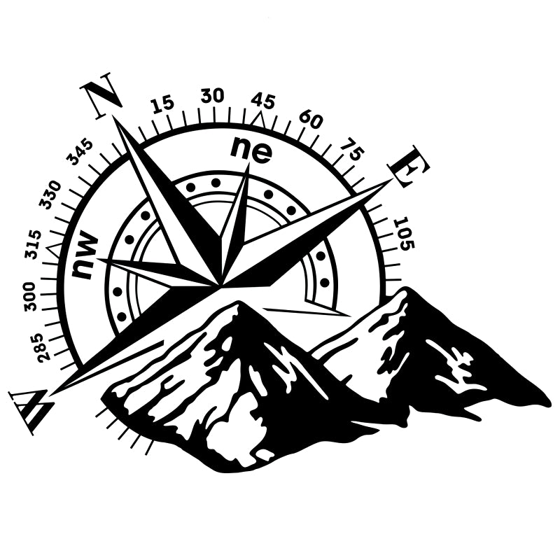 Compass Wind Rose Die-Cut Vinyl Decals, Waterproof Car Decor - view 6
