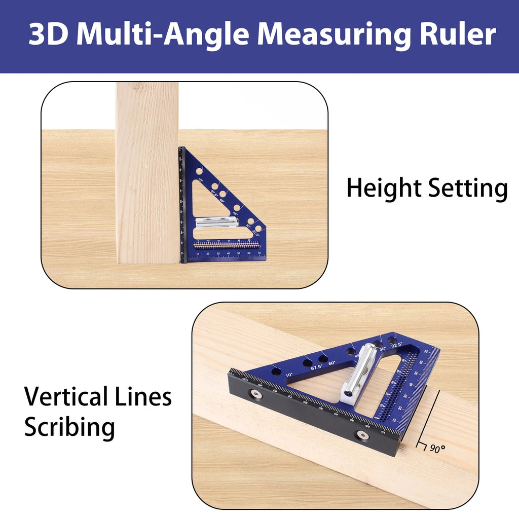 3D Multi-Angle Measuring Ruler - Precision Aluminum Tool - image 5