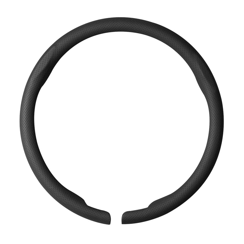Ultra-Thin Faux Leather Steering Wheel Cover, 38cm, D or O Shape
